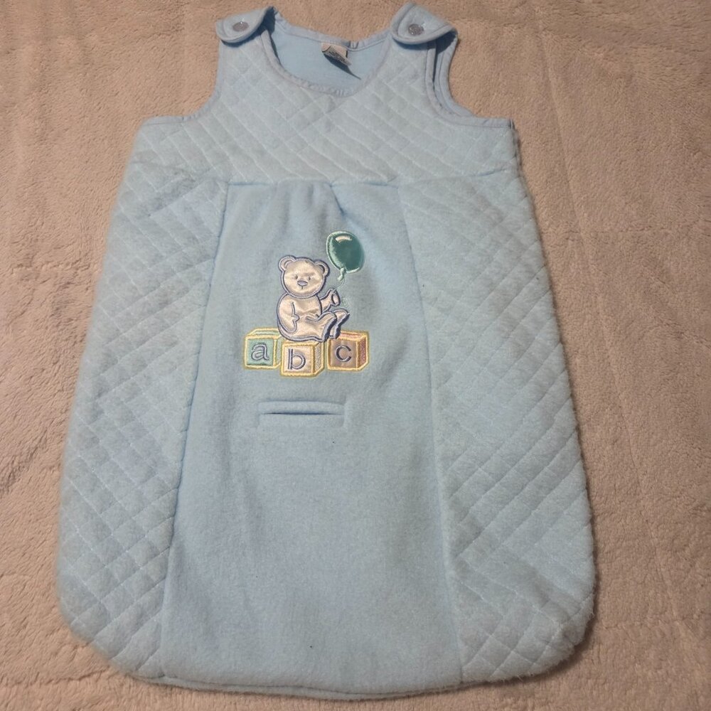 Boys 3-6 Mn Fleece Bunting Sack Bear ABC  Car Seat Hole